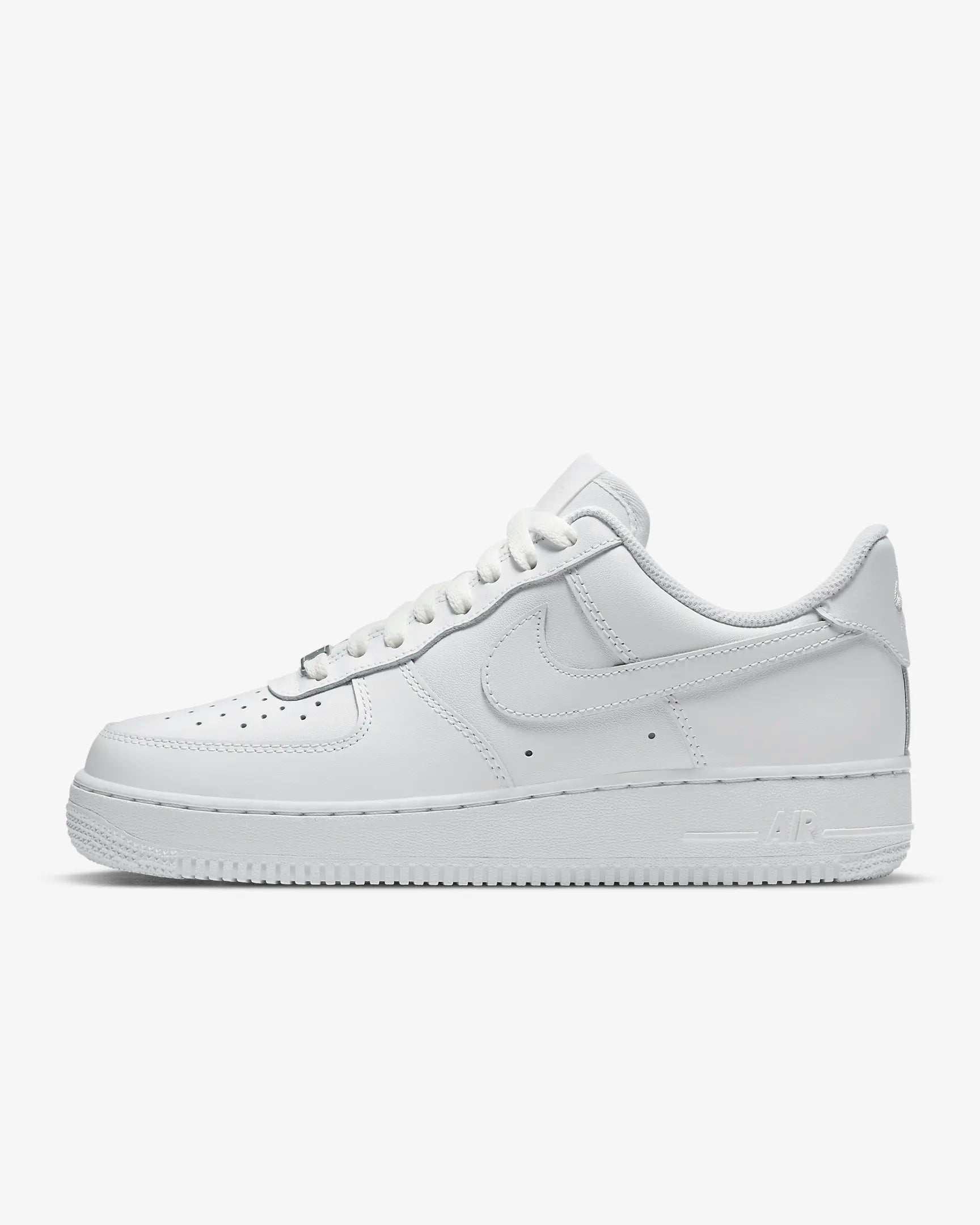A pair of white Air Force 1 
